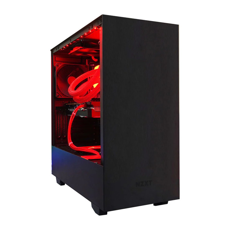 (Pre-Built) Gaming PC AMD Ryzen 5 5600X w/ MSI RX 6600 Mech 2X Radeon & NZXT H510i - Black/Red